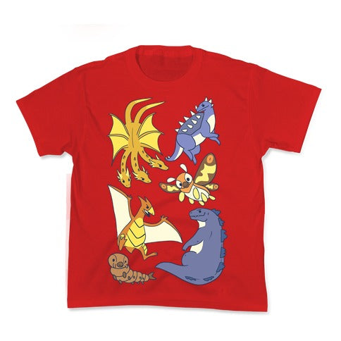 Godzilla and Friends Kid's Tee Hoodie, Sweatshirt | PureTeeCo.com (Image 3)