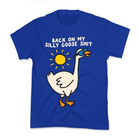 Back On My Silly Goose Shit Kid's Tee Hoodie, Sweatshirt | PureTeeCo.com (Image 4)