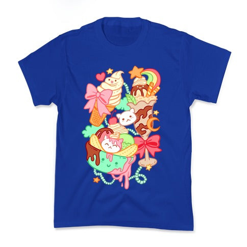 Cute Cat Sundae & Kawaii Ice Cream Kid's Tee Hoodie, Sweatshirt | PureTeeCo.com (Image 4)