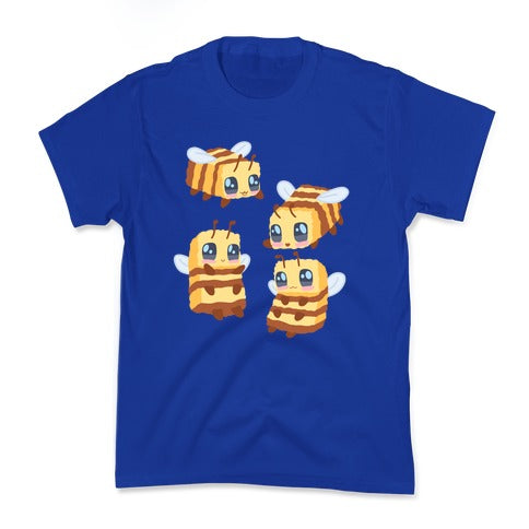 Cute Cubic Bee Pattern Kid's Tee Hoodie, Sweatshirt | PureTeeCo.com (Image 4)