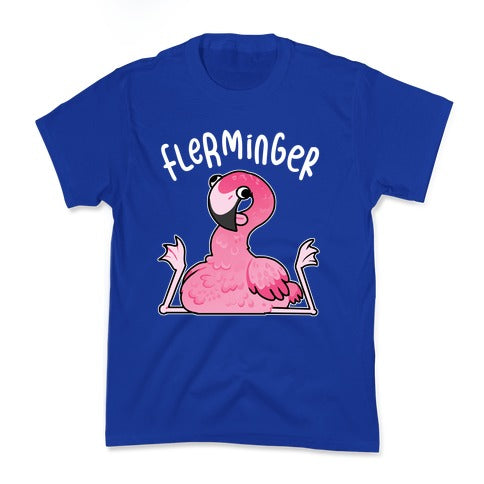 Derpy Flamingo Flerminger Kid's Tee Hoodie, Sweatshirt | PureTeeCo.com (Image 4)