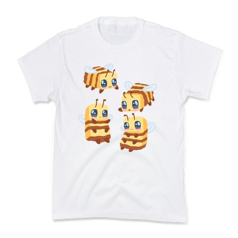 Cute Cubic Bee Pattern Kid's Tee Hoodie, Sweatshirt | PureTeeCo.com (Image 5)