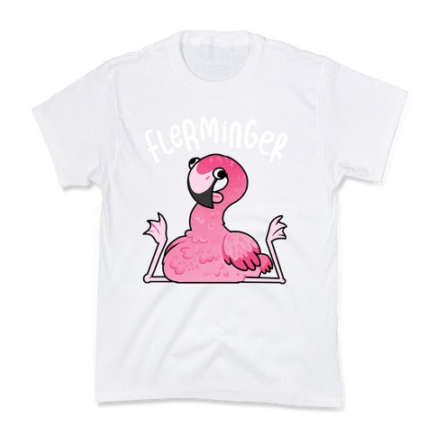 Derpy Flamingo Flerminger Kid's Tee Hoodie, Sweatshirt | PureTeeCo.com (Image 5)