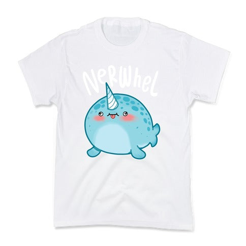 Derpy Narwhal Nerwhel Kid's Tee Hoodie, Sweatshirt | PureTeeCo.com (Image 5)