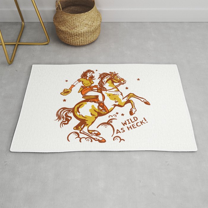 Funny Cowgirl On A Horse Rug Gallery Image 1