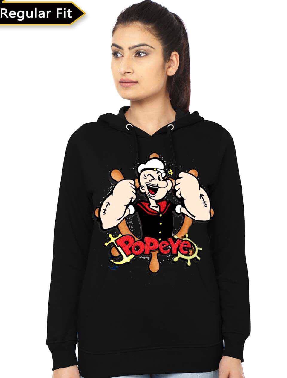 Popeye The Sailor Man Black T-Shirt Hoodie, Sweatshirt | PureTeeCo.com