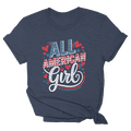 All American Girl Shirt Women's Patriotic T-Shirt Gifts For Girlfriend Anniversary Gift for Men Hoodie, Sweatshirt