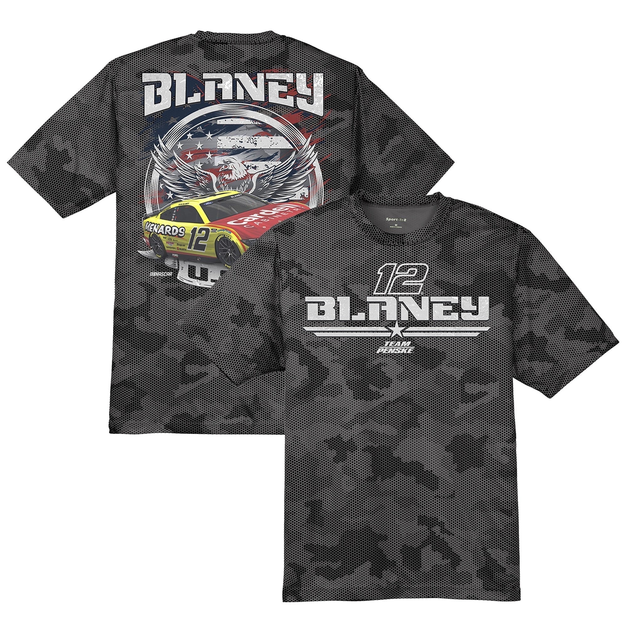 Ryan Blaney Merch Team Penske Gray Ryan Blaney Camo Car T-Shirt Cool Gifts For Dad Hoodie, Sweatshirt | PureTeeCo.com