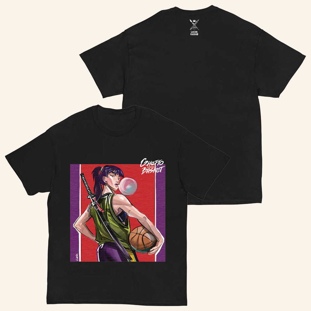 Ghetto Merch Ghetto Basket Samurai Girl T-Shirt Gifts For Girlfriend Hoodie, Sweatshirt | PureTeeCo.com