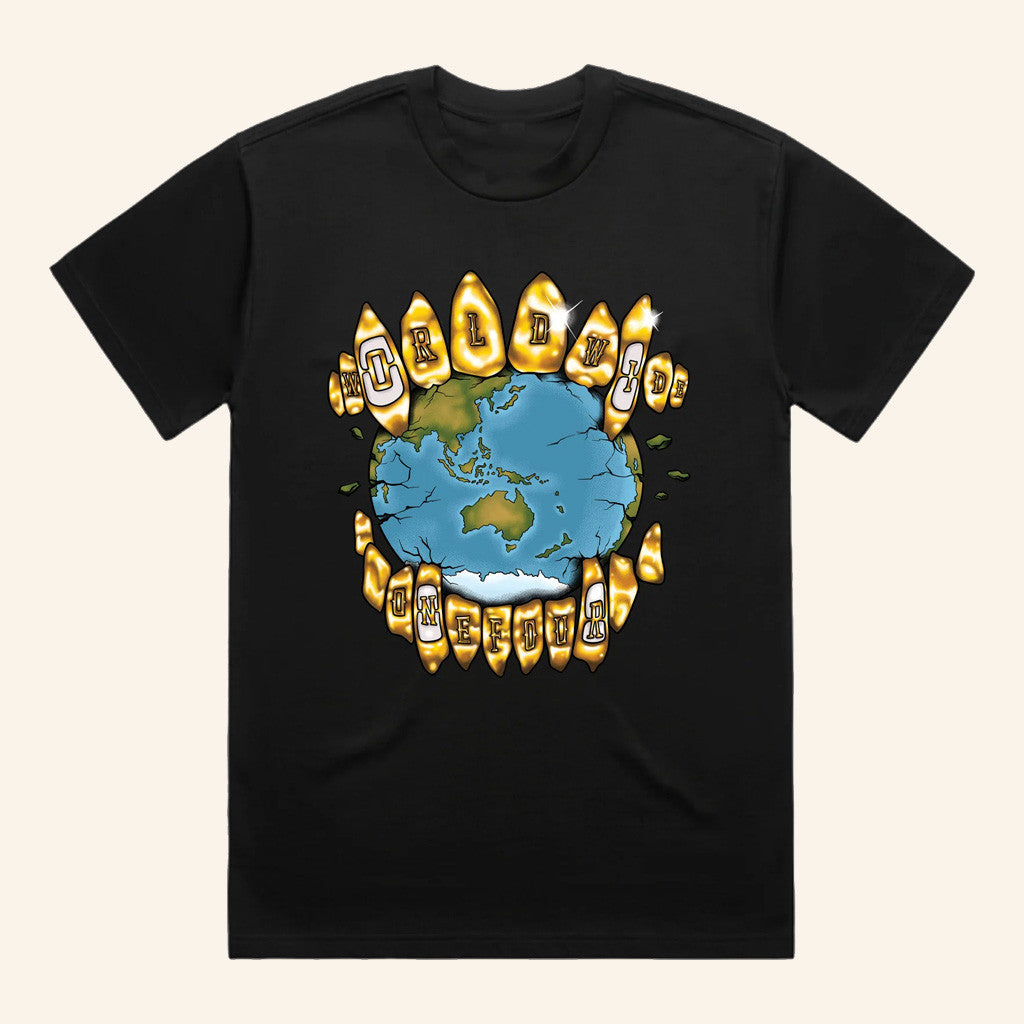 Onefour Store Merch World Bite Black Tee Hoodie, Sweatshirt | PureTeeCo.com