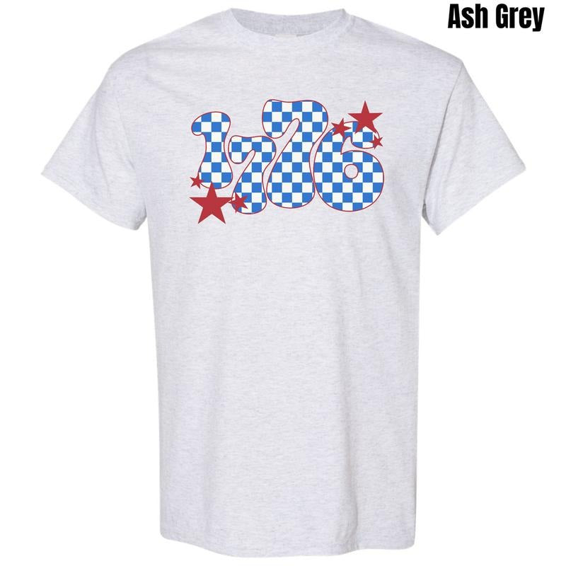1776 Blue Checker Gildan Short Sleeve T-Shirt 'NLB' Hoodie, Sweatshirt | PureTeeCo.com