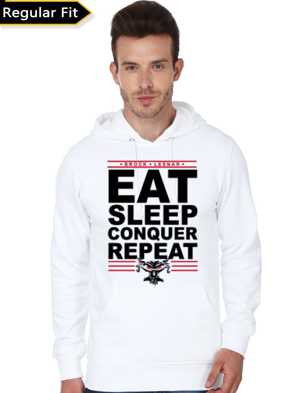 Eat Sleep Conquer Repeat White Hoodie T-Shirts, Sweatshirt | PureTeeCo.com