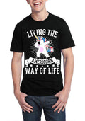 Living The Americorn Way Of Life Black Half Sleeve T-Sthirt T-Shirts, Hoodie, Sweatshirt | PureTeeCo.com