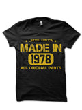 Born in 1978 Birthday Gifts Black T-Shirt Hoodie, Sweatshirt | PureTeeCo.com