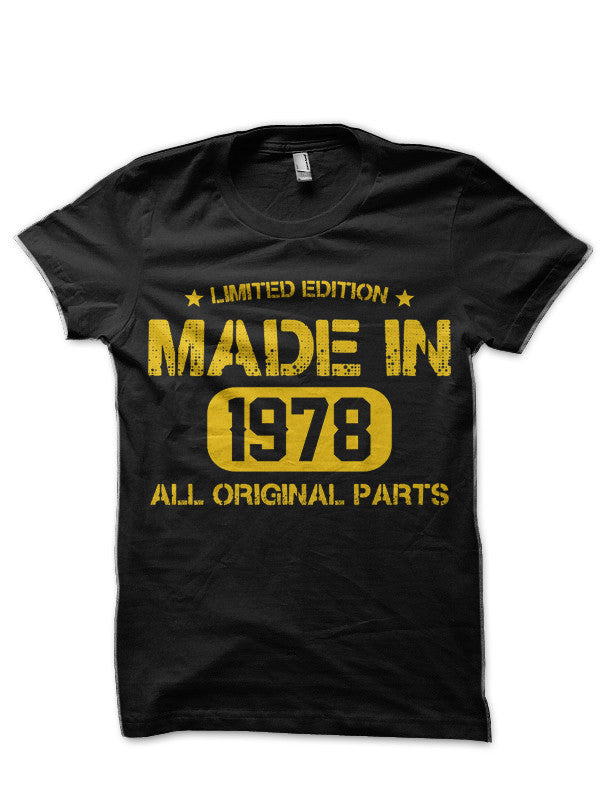 Born in 1978 Birthday Gifts Black T-Shirt Hoodie, Sweatshirt | PureTeeCo.com