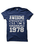 Awesome since 1978 Navy Blue T-Shirt Hoodie, Sweatshirt | PureTeeCo.com