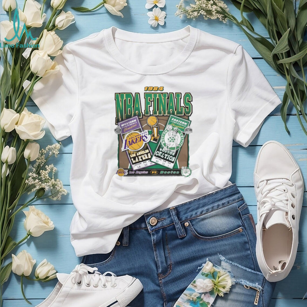 1984 NBA Finals Lakers vs Celtics Retro Dueling Court 47 Shirt