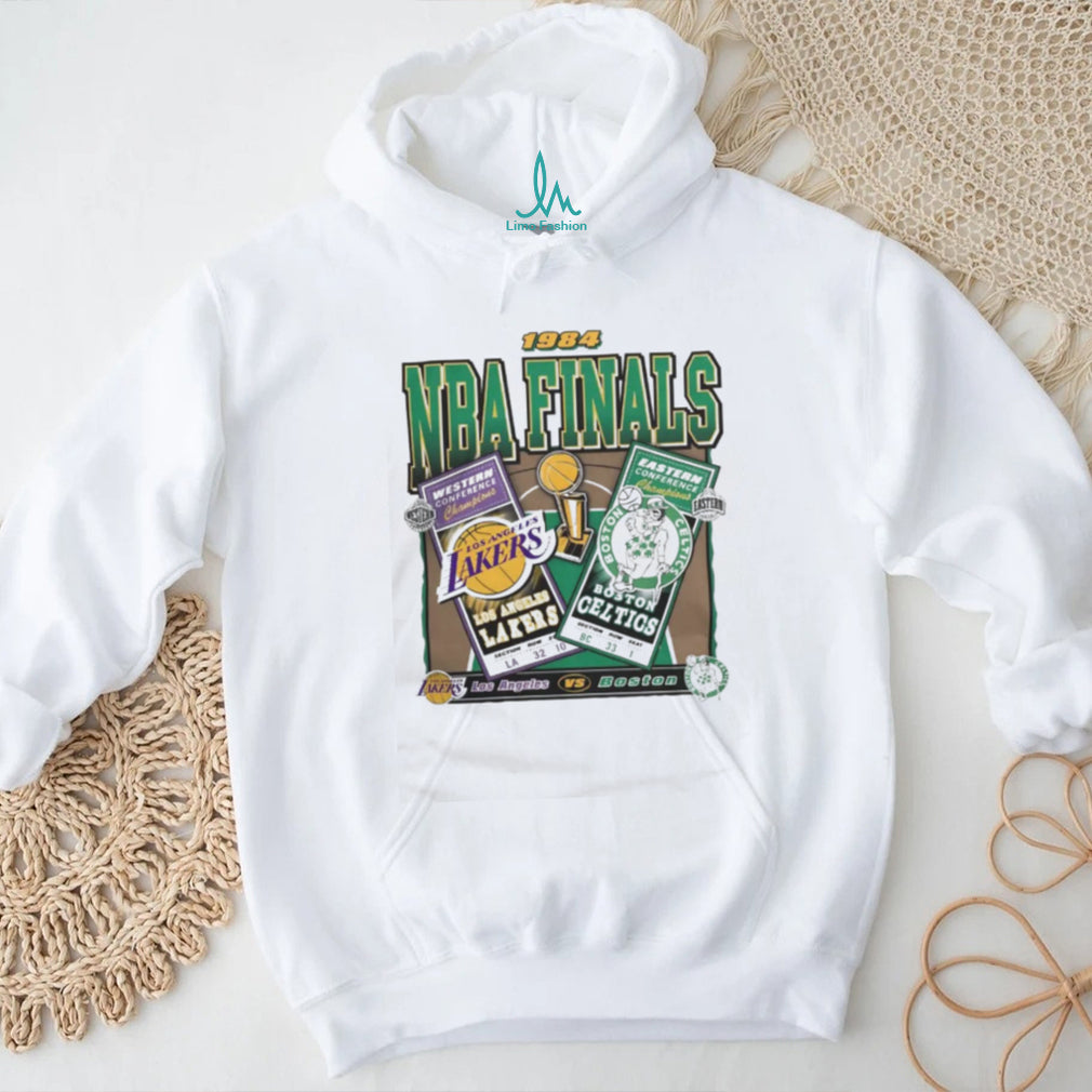 1984 NBA Finals Lakers vs Celtics Retro Dueling Court 47 Shirt