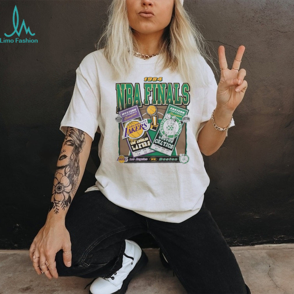 1984 NBA Finals Lakers vs Celtics Retro Dueling Court 47 Shirt