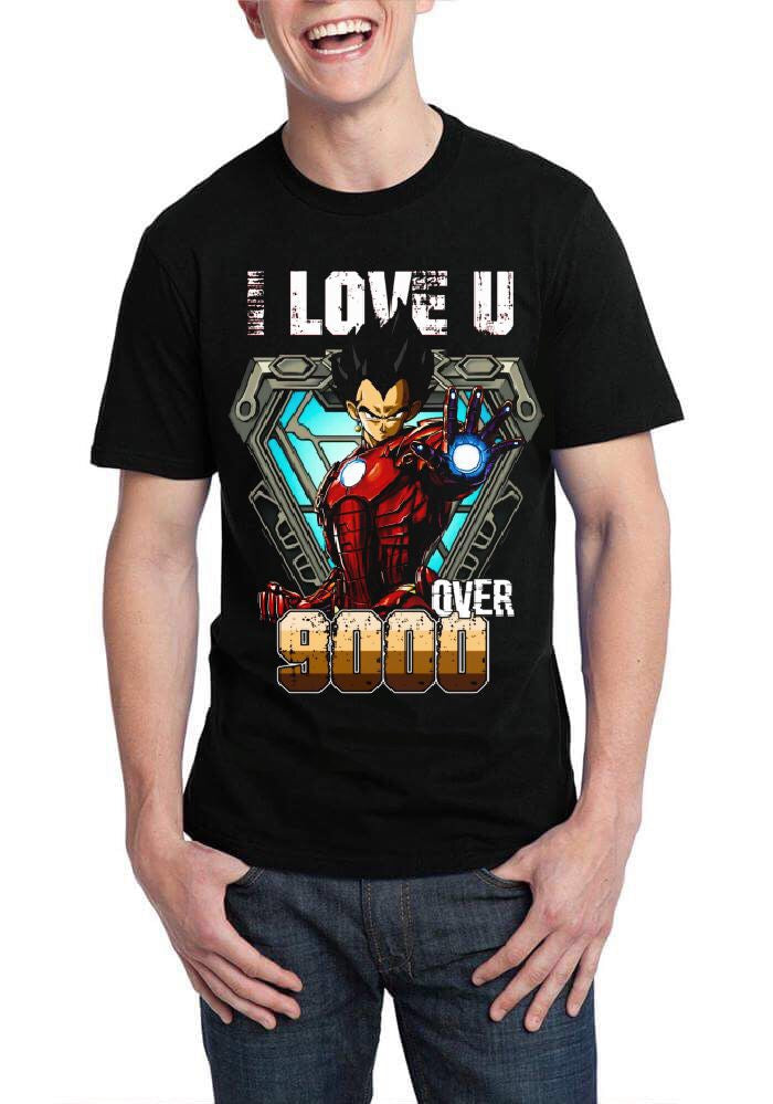I Love U Over 9000 Black Half Sleeve T-Shirt Hoodie, Sweatshirt | PureTeeCo.com