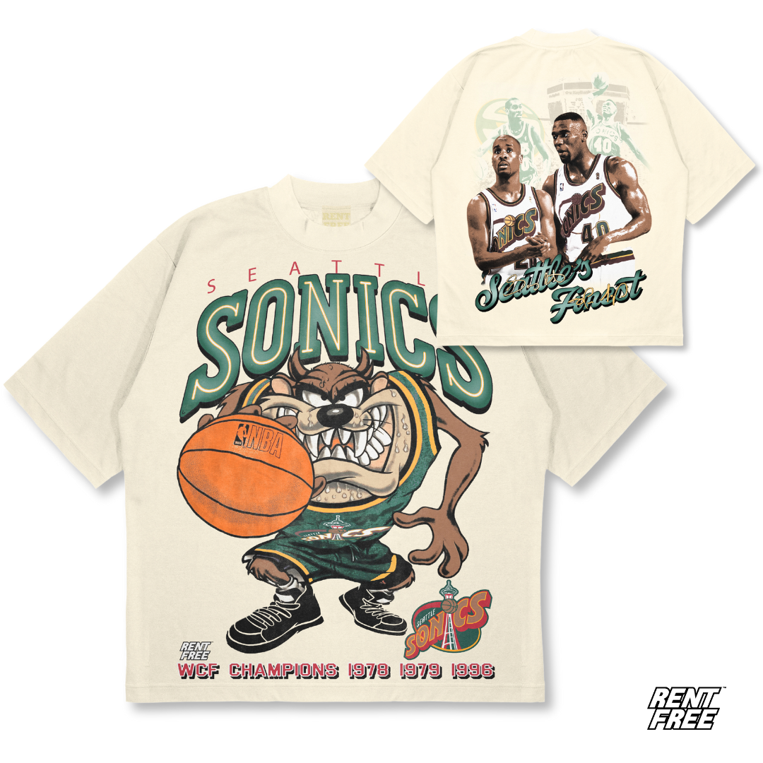 Taz SuperSonics Tee Hoodie, Sweatshirt | PureTeeCo.com (Image 1)