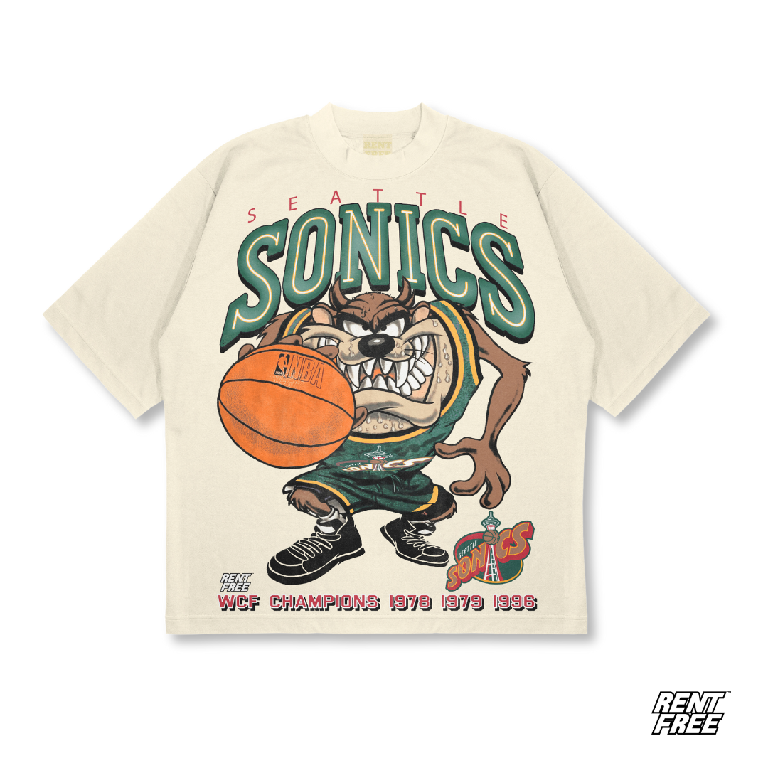 Taz SuperSonics Tee Hoodie, Sweatshirt | PureTeeCo.com (Image 2)