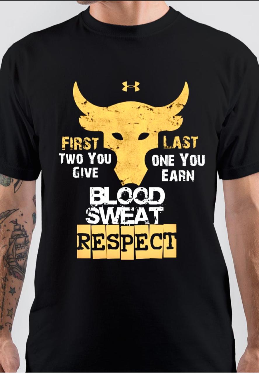 Blood Sweat Respect Half Sleeve Black T-Shirt Hoodie, Sweatshirt | PureTeeCo.com