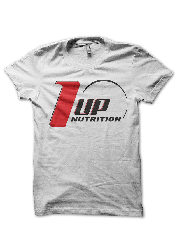 1Up Nutrition White T-Shirt Hoodie, Sweatshirt | PureTeeCo.com