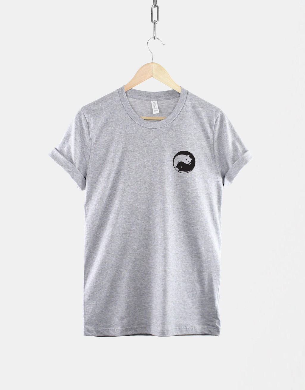 Yin Yang Cats Zen Cat Pocket Tee Black White Unisex T-shirt, Sweatshirt, Hoodie (3)