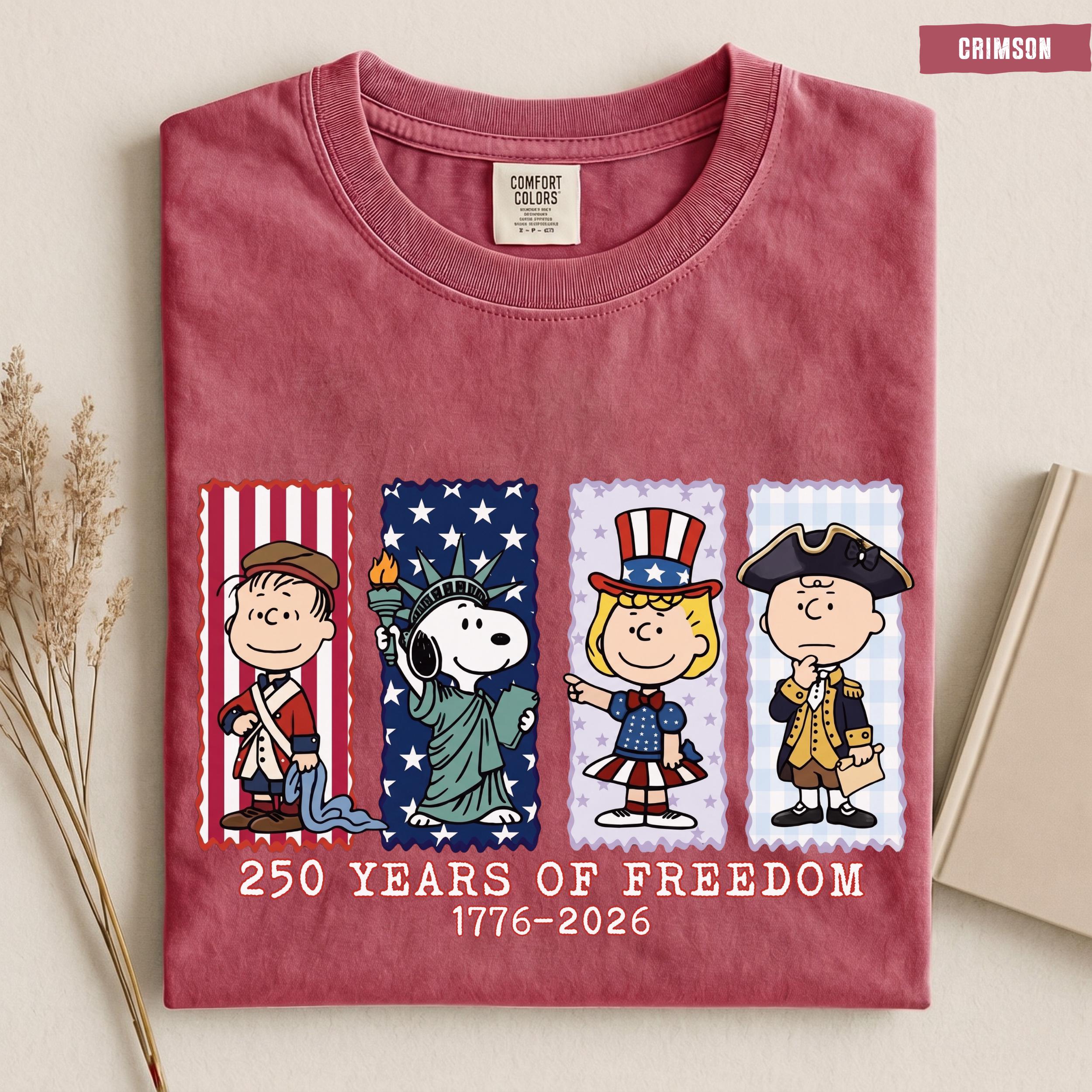 Comfort Colors America 250th Anniversary Patriotic Snoopy Tee Retro American Patriotic Fourth July (3)