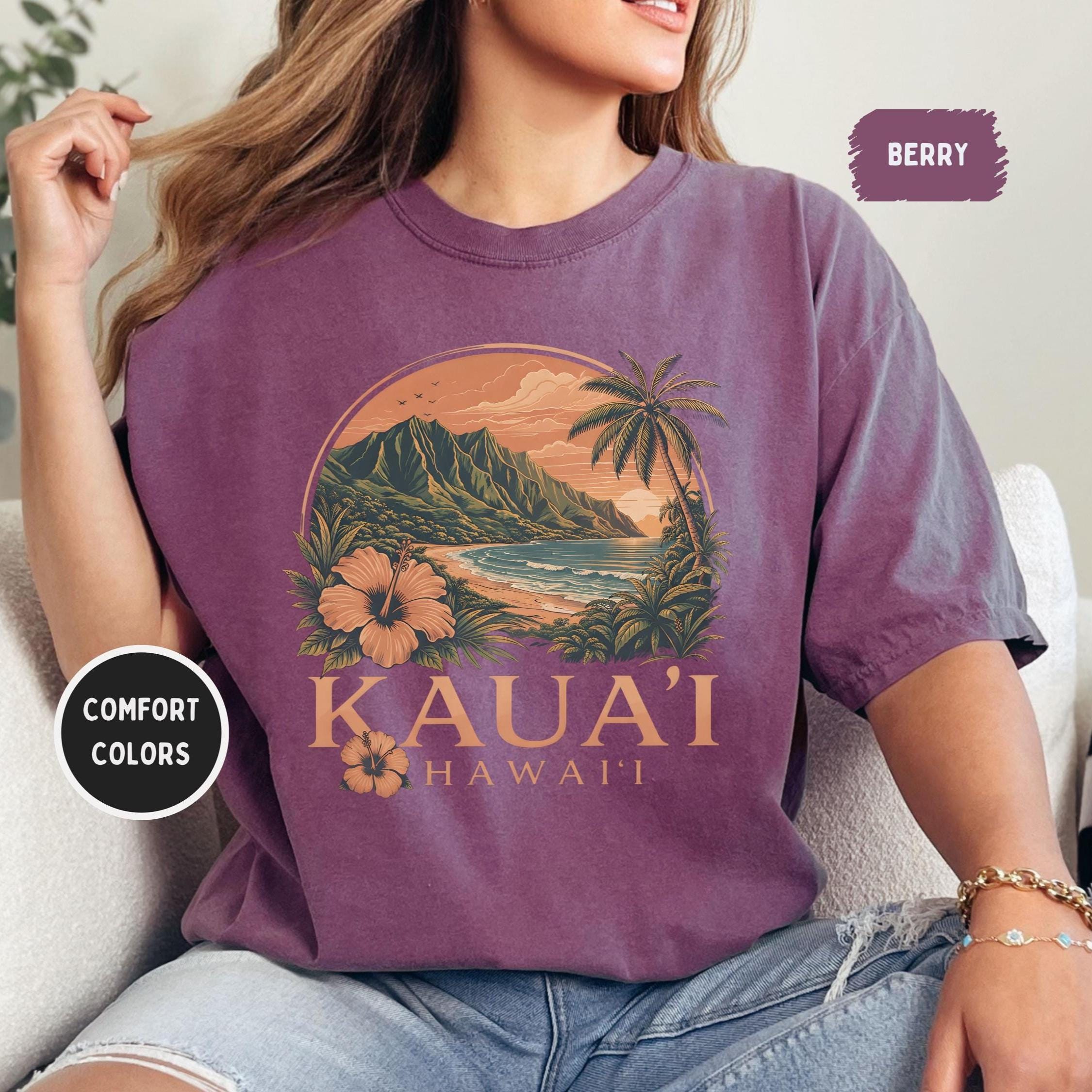 Kauai Hawaii Vintage Beach Comfort Colors 1717 Tee Tropical Island Vacation Hawaiian Travel Souvenir (3)