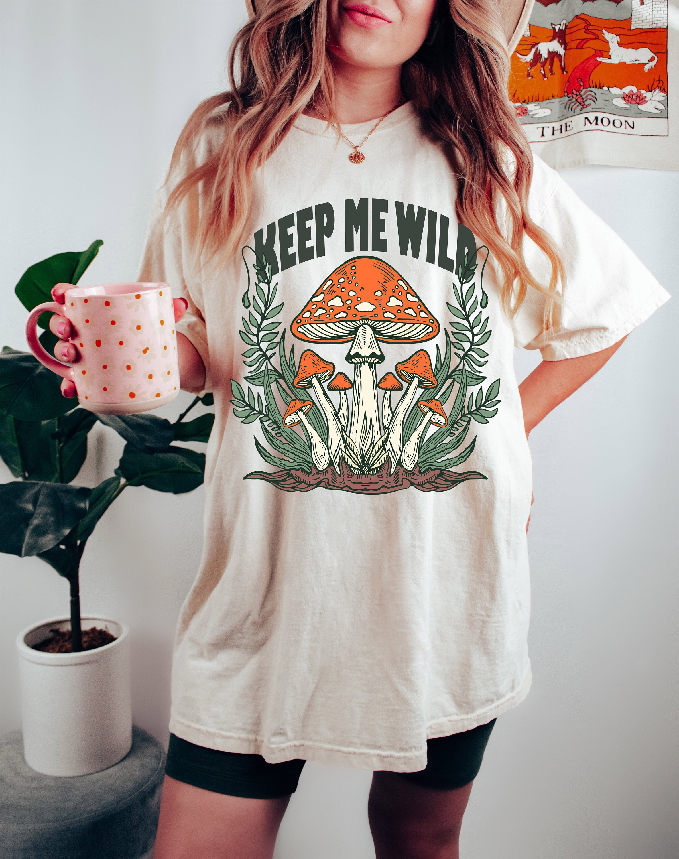 Keep Wild Snake Tee Mystical Tee Mushroom Tee Celestial Vintage Inspired Tee Comfort Colors Oversized Tee (3)