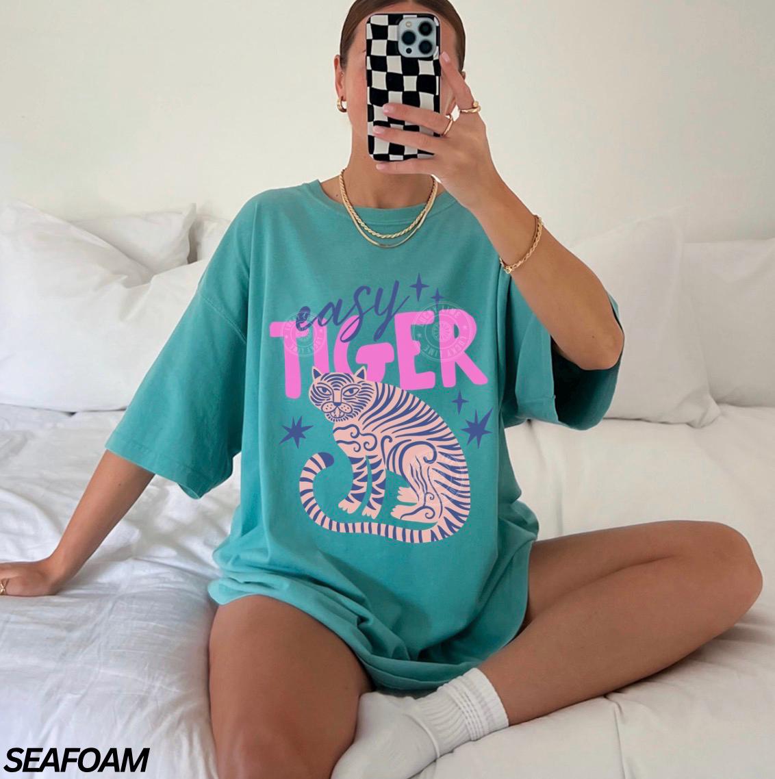 Easy Tiger Comfort Colors Retro Tiger Tiger Boho Tees Retro Vintage Tiger (3)