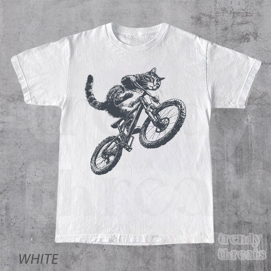 Cat Riding Bicycle Kitten Cat Lover Tee Bikers Cat Parents (3)