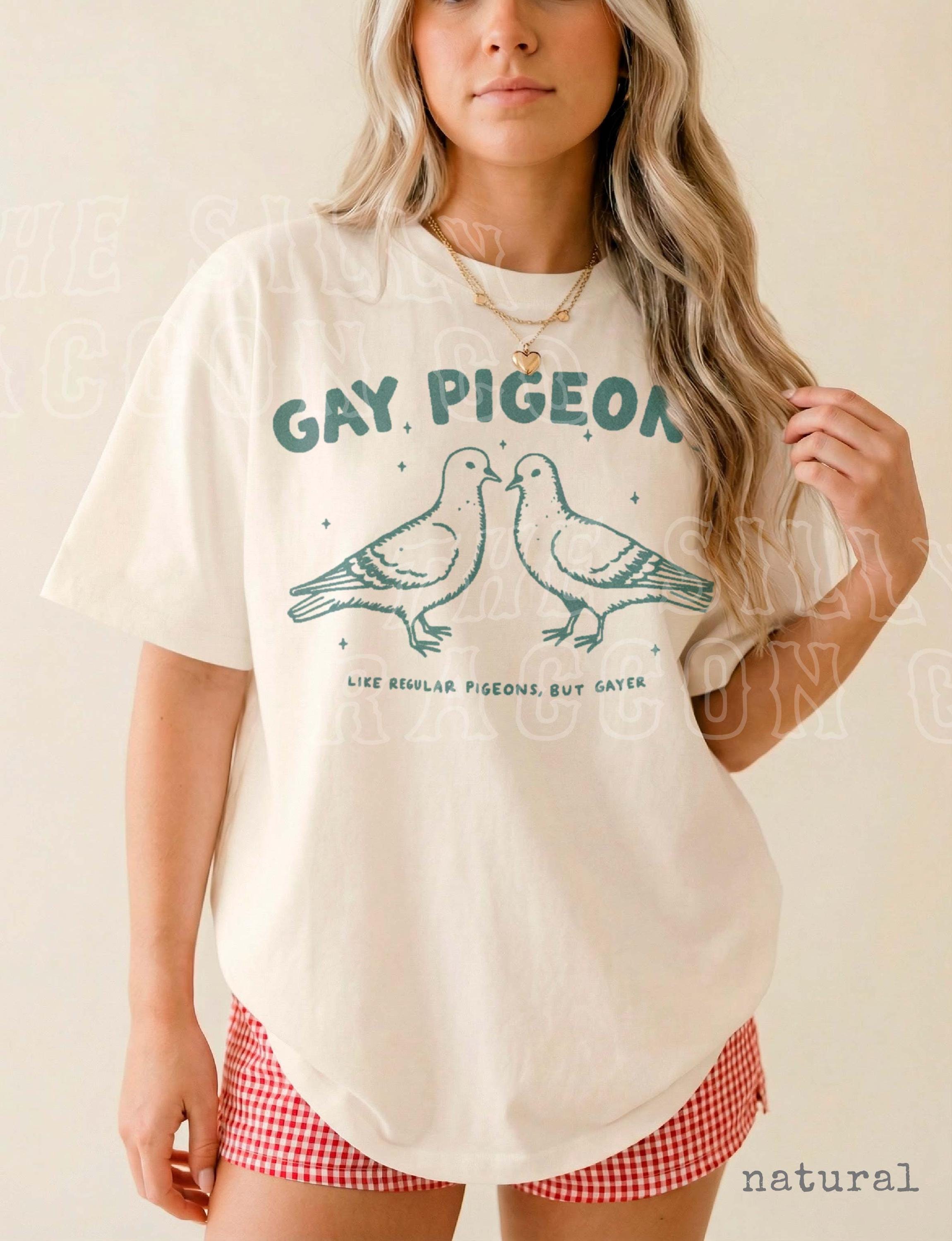 Gay Pigeons Comfort Colors Lgbtq Pride Tee Vintage Queer Inappropriate Sarcastic Humor (3)