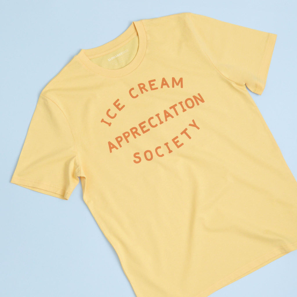 Ice Cream Appreciation Society Yellow Slogan Tee Ice Cream Lovers (3)