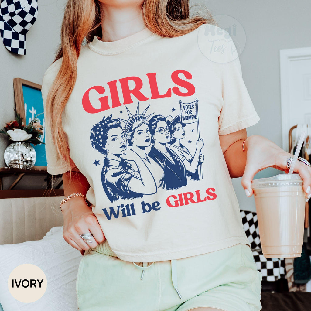 Comfort Colors Cropped Patriotic Feminist 4th July Strong American Tee Independence Day (3)