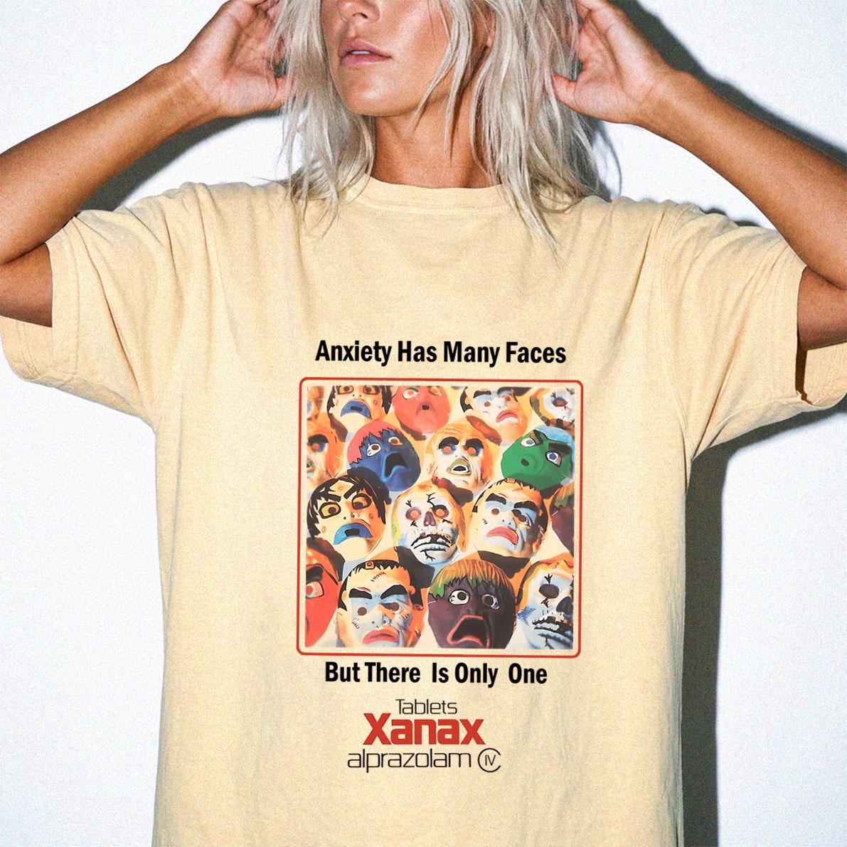 Xanax Anxiety Faces Comfort Colors Retro Heavyweight Tee Vintage Washed (3)