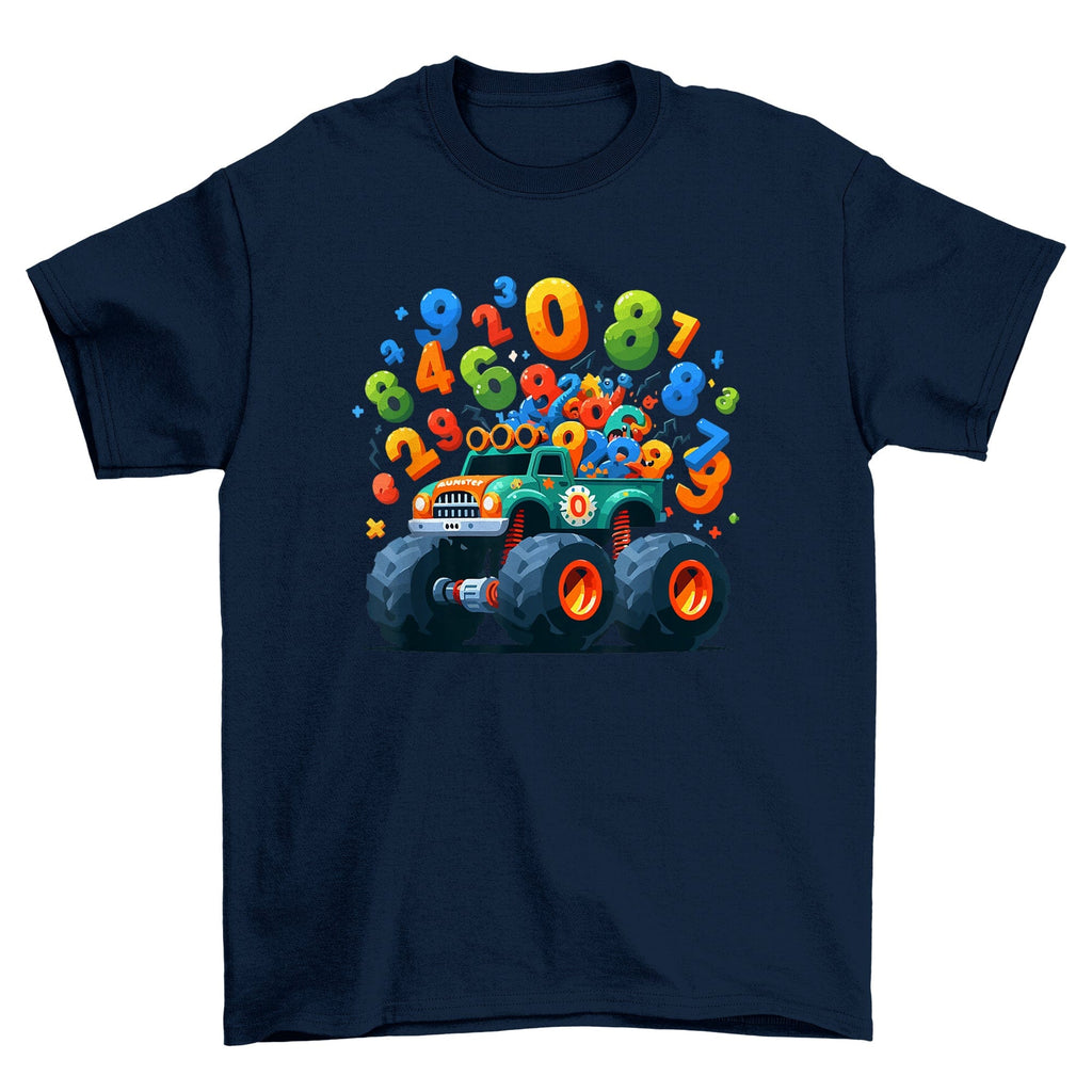 Monster Truck Numbers Day Kids Tee Hoodie, Sweatshirt | PureTeeCo.com (Image 1)
