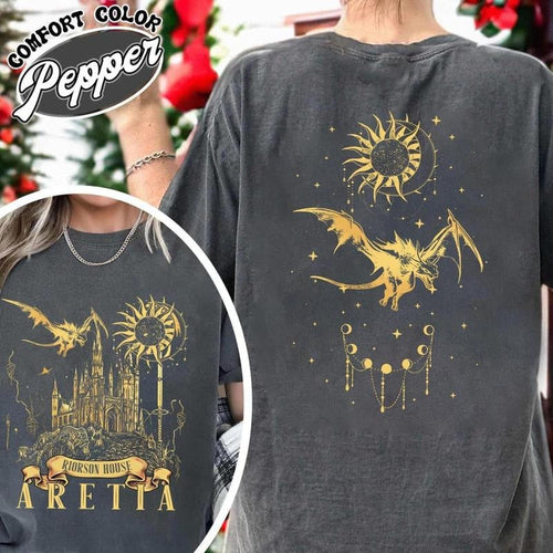 2 Sided, Xaden Riorson House Booktok T-Shirt, Iron Flame Tee, Dragon Rider 2-Sided Shirt, Violet Sorrengail, Bookish...