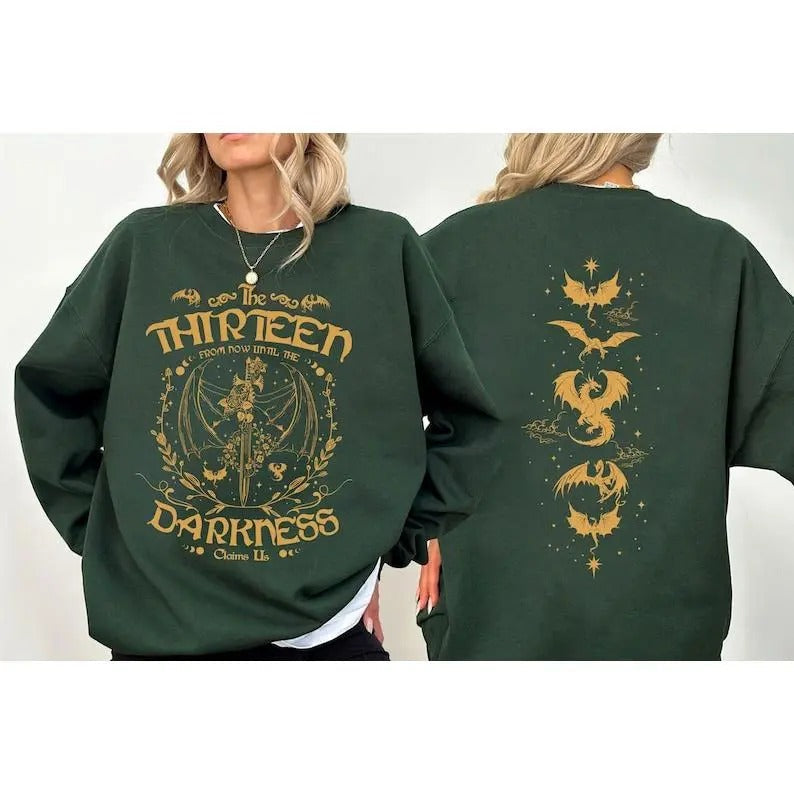 2 Slide Design, The Thirteen Throne of Glass Sweatshirt, From Now Until the Darkness Claims Us Shirt, Tog Bookish Gift,...