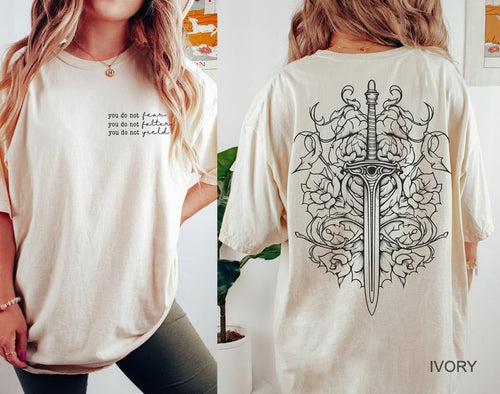 2 Slide Design, Two sided You do not yield t-shirt, SJM quotes t-shirt, SJM merch, A Court of Thorns and Roses t-shirt,...