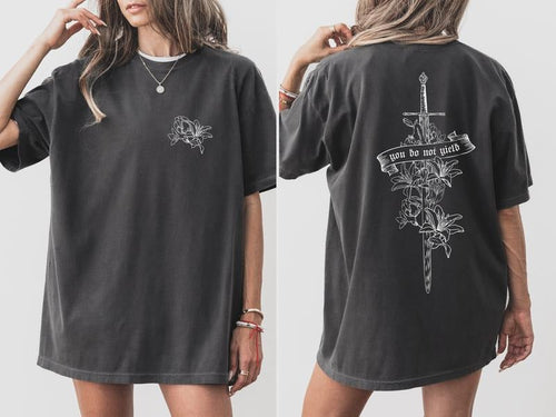 2 Slide Design, You Do Not Yield TOG Inspired Tee, Unisex T-Shirt, Bookish Gift for Women,  Booktok Shirt, Fantasy...
