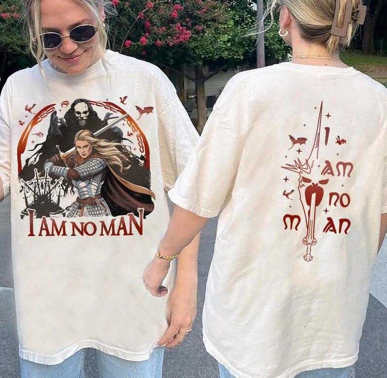 2 Slide, I Am No Man Shirt, Fantasy Dragon Bookish Shirt, Fantasy Book Lover Shirt, Fantasy Merch Shirt, Book Lover Gift...