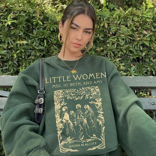 2 Slides, Little Women Hoodie, Little Women Sweatshirt Gift, Louisa M. Alcott Gift, Literary Gift Bookish Gift, Long...