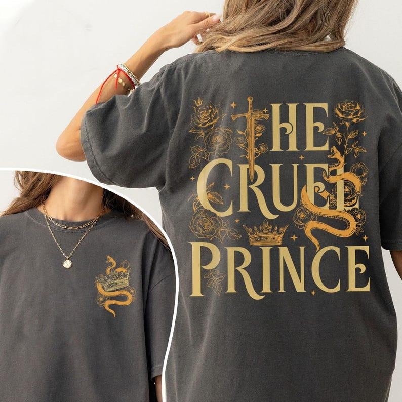 2 Slides, The Cruel Prince  Shirt, the Folk of the Air Shirt, Cardan Greenbriar Shirt, Jude and Cardan , Bookish Gift,...
