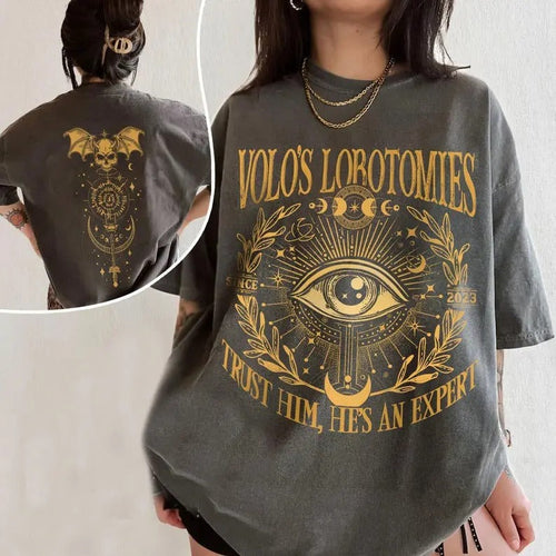 2 Slides, Volo's Lobotomies T-Shirt, I Got My Lobotomy At Volo'S Shirts, Dark Humor Tee, Astarion BG3 Shirts, High Elf...