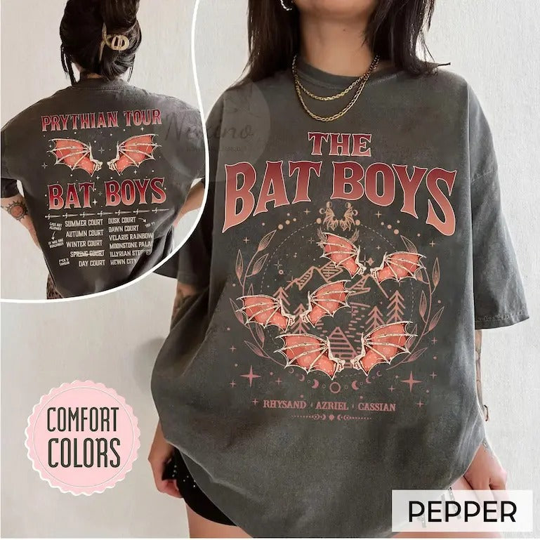2 slides,  The Bat Boys T-Shirt, ACOTAR Merch, Night Court Illyrians Tee, A Court of Thorns and Roses, Rhysand Cassian...
