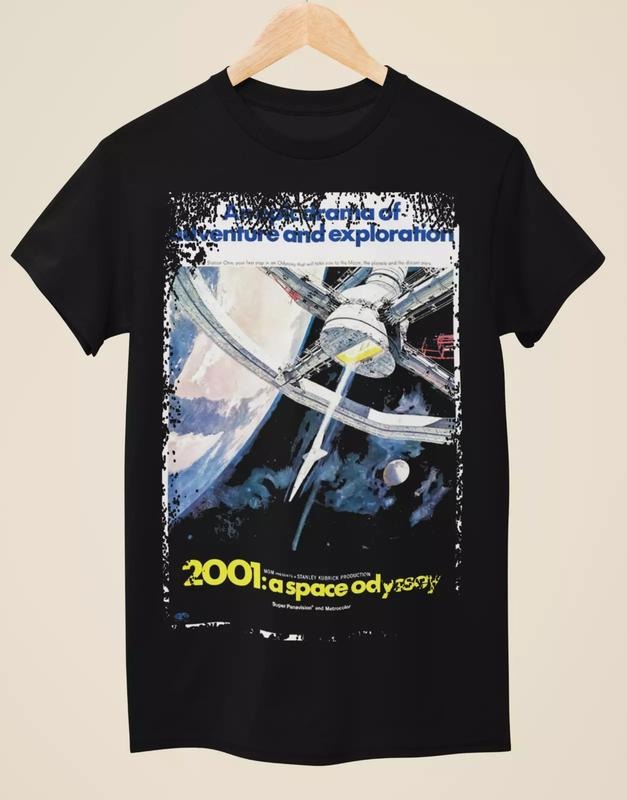 2001 A Space Odyssey (1968) - Movie Poster inspired Unisex Black T-Shirt Hoodie, Sweatshirt | PureTeeCo.com
