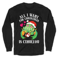 All I Want For Christmas Is Cthulyou Longsleeve Tee Hoodie, Sweatshirt | PureTeeCo.com (Image 1)